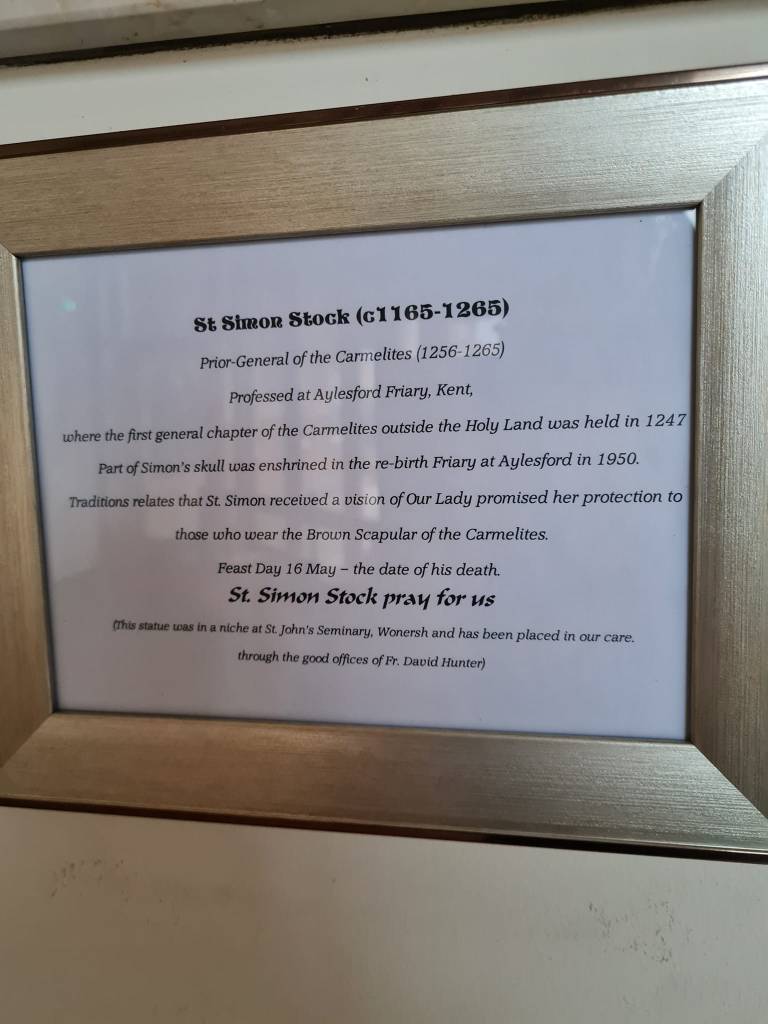 Blessing of St. Simon Stock Statue at St. Simon Stock Catholic Church Ashford